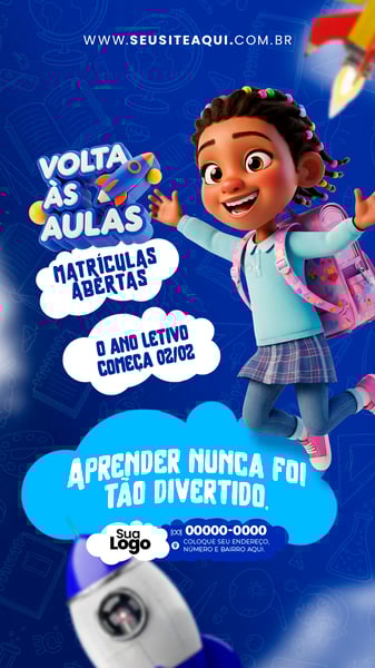 STORY ESCOLA VOLTA ÀS AULAS SOCIAL MEDIA PSD EDITÁVEL 8