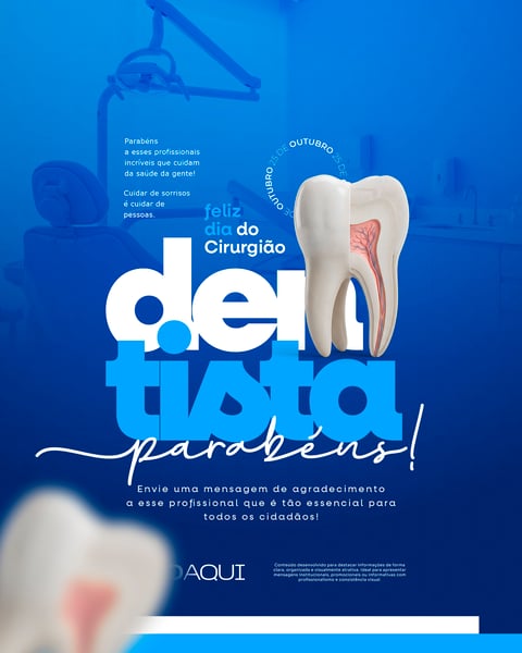 DIA DO CIRURGIÃO DENTISTA 25 DE OUTUBRO SOCIAL MEDIA FLYER PSD EDITÁVEL