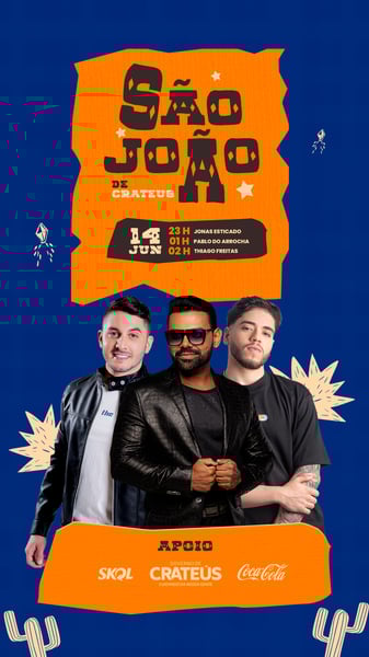 FLYER SÃO JOÃO DE CRATEÚS STORY PSD EDITÁVEL