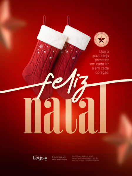 FELIZ NATAL MEIAS NATALINAS SOCIAL MEDIA FLYER PSD EDITÁVEL