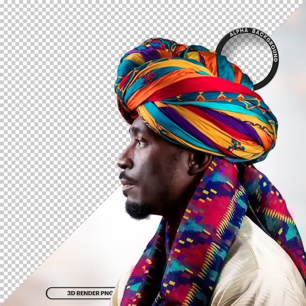 HOMEM NEGRO AFRO ELEMENTO PSD PNG 7