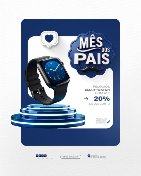 Oferta Dia dos Pais Vendas Banner Promocional Social Media PSD Editável 2