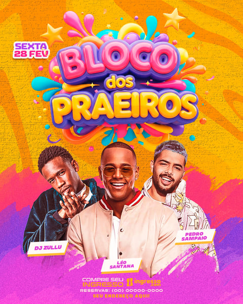FLYER PARA EVENTOS BLOCO DOS PRAEIROS 2 FEED
