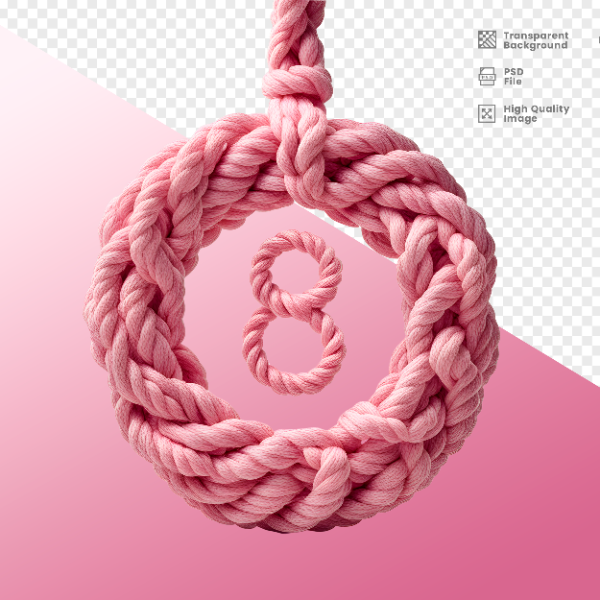 DIA DA MULHER -  ELEMENTO 3D  CORAÇÃO DE LÃ PARA COMPOSIÇÃO