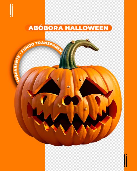 ABÓBORA HALLOWEEN | IMAGEM SEM FUNDO | ELEMENTO 3D | PNG