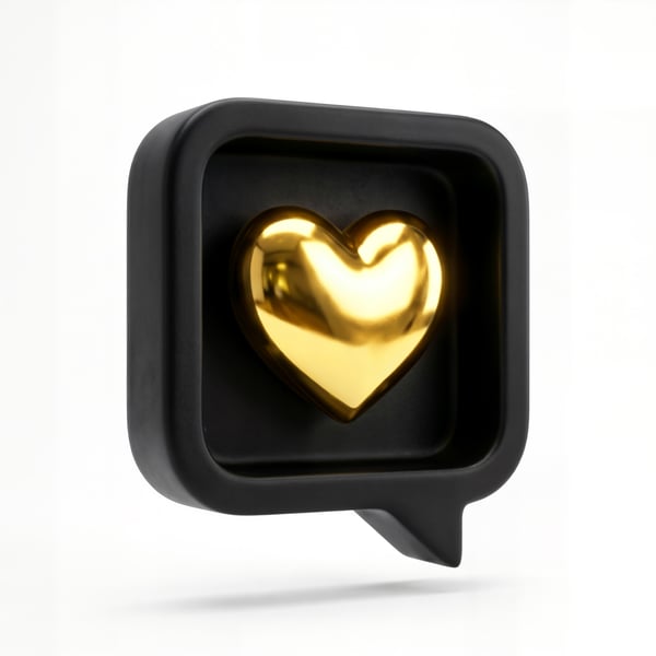 ELEMENTO 3D ICONE COM CORAÇÃO DOURADO 11