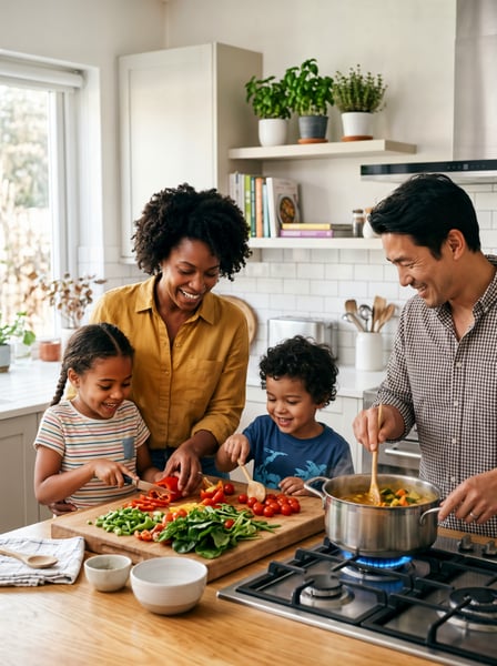 FAMILIA COZINHANDO JUNTOS NA COZINHA 2