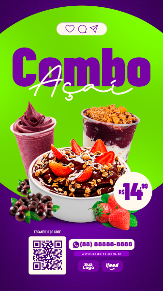 STORY COMBO DE AÇAÍ POST SOCIAL MEDIA