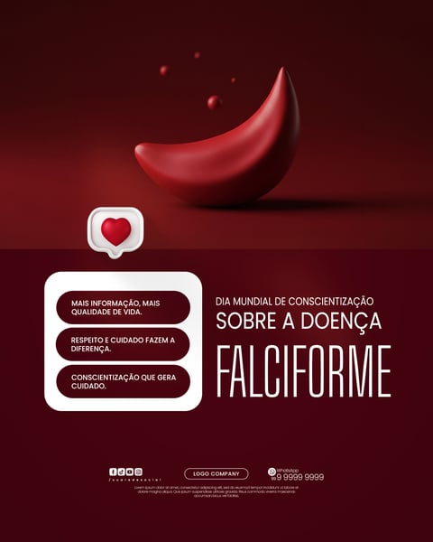DIA MUNDIAL DE CONSCIENTIZAÇÃO SOBRE A DOENÇA FALCIFORME SOCIAL MEDIA PSD EDITÁVEL 4