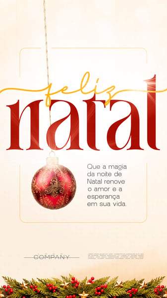 CARTÃO COMEMORATIVO FELIZ NATAL SOCIAL MEDIA FLYER PSD EDITÁVEL STORY