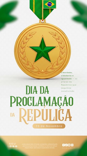 DIA DA PROCLAMAÇÃO DA REPÚBLICA DO BRASIL 15 DE NOVEMBRO STORY SOCIAL MEDIA PSD EDITÁVEL 3