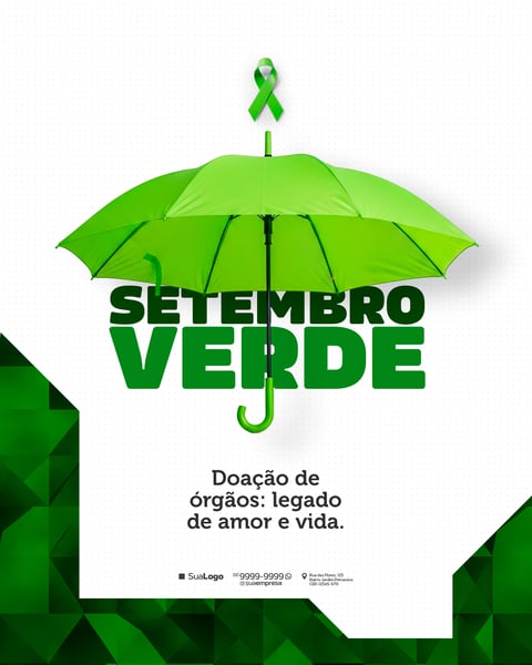 SETEMBRO VERDE DOAÇÃO DE ÓRGÃOS SOCIAL MEDIA PSD EDITÁVEL 5