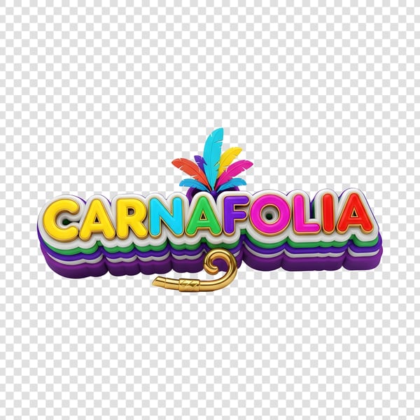 SELO 3D CARNAFOLIA COM VUVUZELA PENAS COLORIDAS 04