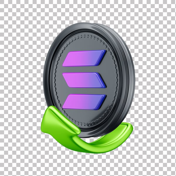 BAH ASSET 3D DE CRIPTOMOEDAS SOLANA SIMBOLIZANDO ALTA COM FUNDO ISOLADO (2)
