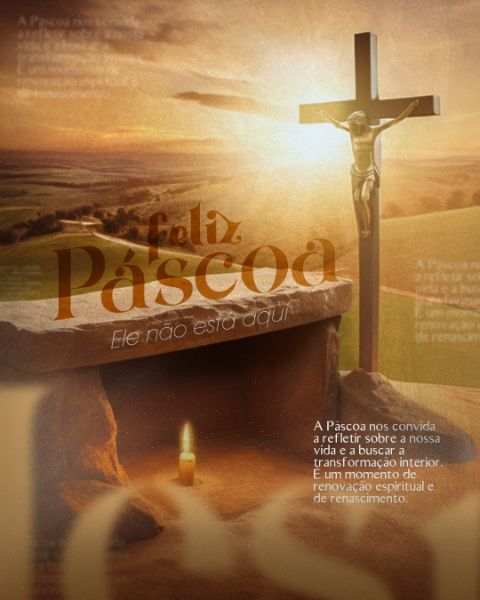 FLYER FELIZ PÁSCOA CRISTÃ FEED