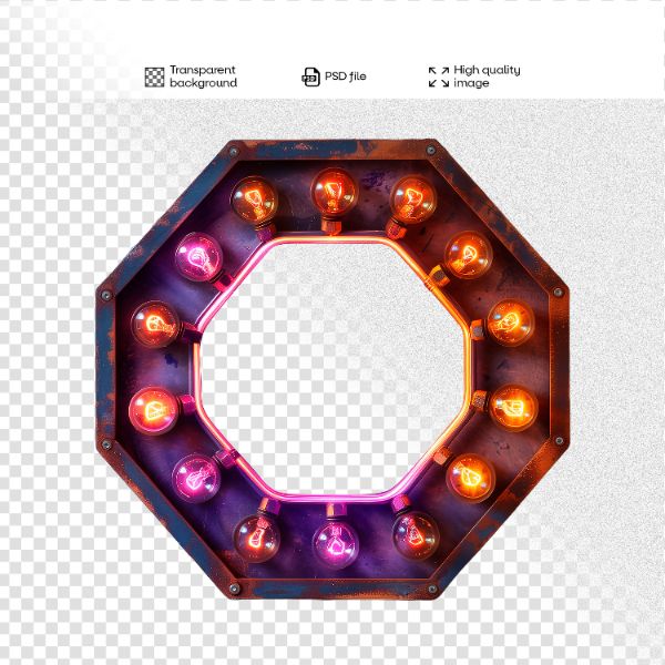 ELEMENTO DE MADEIRA COM LUZES | 3D | PARA COMPOSIÇÃO | IMAGEM SEM FUNDO