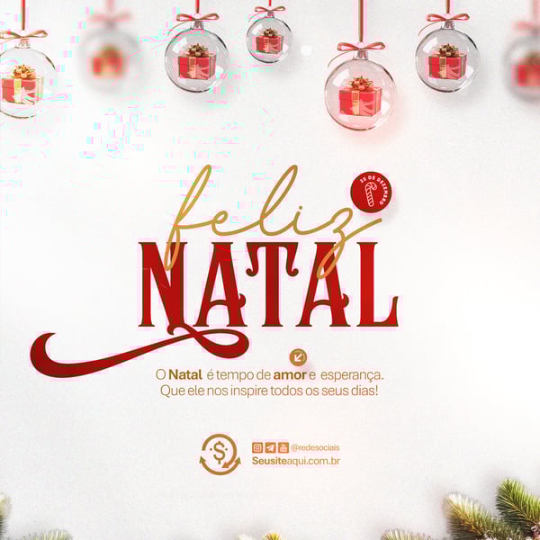 FELIZ NATAL 25 DE DEZEMBRO SOCIAL MEDIA PSD EDITÁVEL