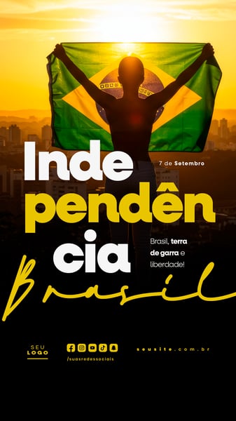 INDEPENDÊNCIA DO BRASIL 7 DE SETEMBRO STORY SOCIAL MEDIA EDITÁVEL