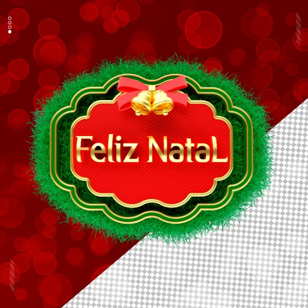 SELO 3D FELIZ NATAL PARA COMPOSIÇÃO