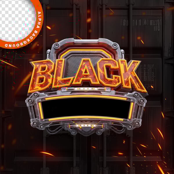 Selo 3D Etiqueta Black Friday PNG Transparente