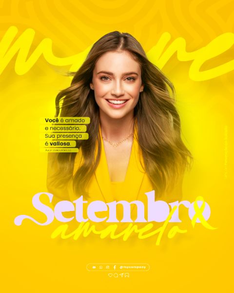 SETEMBRO AMARELO – MÊS DE PREVENÇÃO AO SUICÍDIO SOCIAL MEDIA FLYER PSD EDITÁVEL
