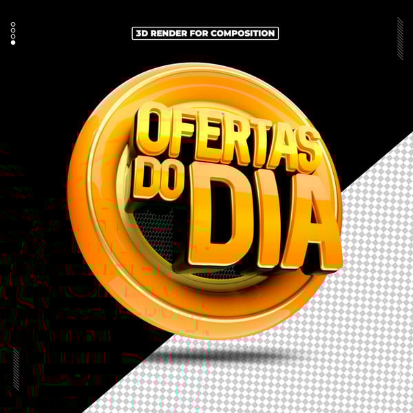 SELO 3D OFERTAS DO DIA PARA COMPOSIÇÃO