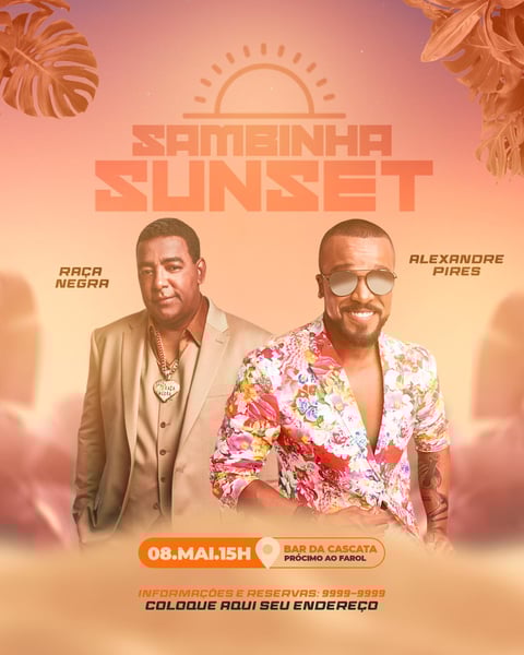FLYER EVENTO SAMBINHA SUNSET FEED