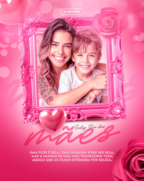 ARTE SOCIAL MEDIA PARA O DIA DAS MÃES MODELO 01