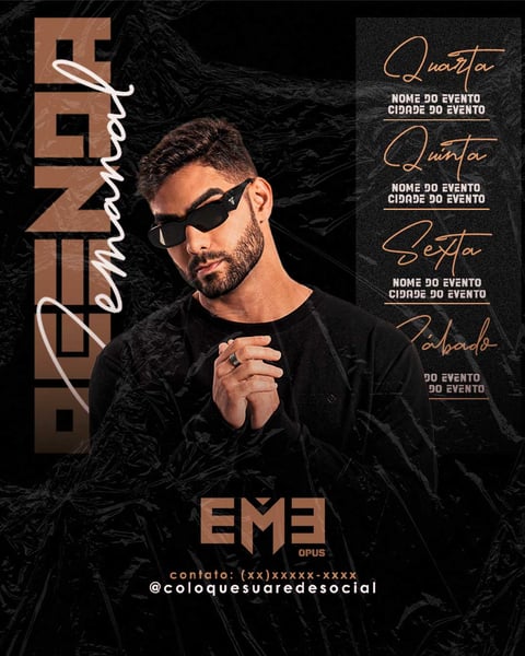 FLYER ARTISTA AGENDA DE SHOWS FEED