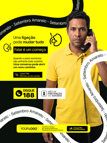 SETEMBRO AMARELO MÊS DE PREVENÇÃO AO SUICÍDIO SOCIAL MEDIA PSD EDITÁVEL 09