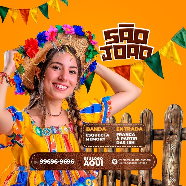 FESTA JUNINA, SÃO JOÃO | SOCIAL MEDIA | PSD EDITÁVEL