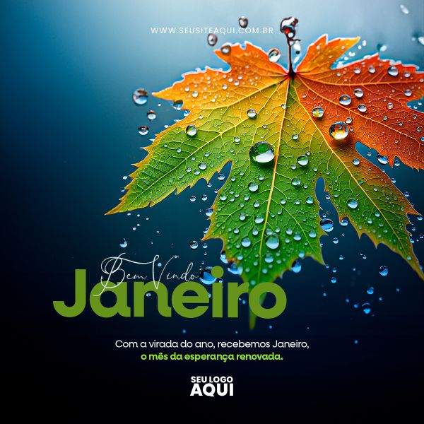 SEJA BEM VINDO JANEIRO | FÉRIAS | INÍCIO DE UM ANO NOVO | PSD EDITÁVEL