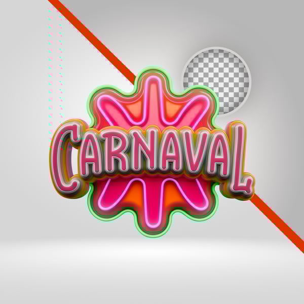 SELO 3D CARNAVAL, TEXTO 3D, LOGOTIPO PARA BLOCO, FOLIA, FLYERS 14 PNG TRANSPARENTE