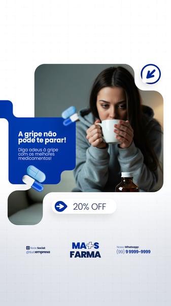 FARMÁCIA REMÉDIOS CÁPSULA FORMULAS MEDICAMNETOS PROMOÇÃO SOCIAL MEDIA PSD EDITÁVEL