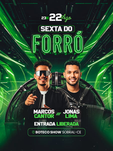 01 - FLYER EVENTO - SEXTA DO FORRÓ - FEED PSD EDITÁVEL