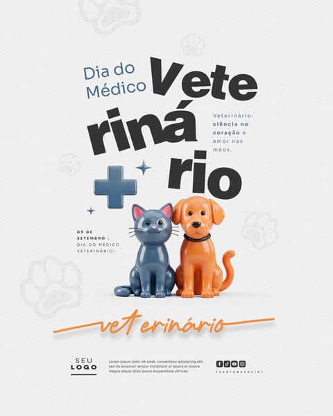 DIA DO MÉDICO VETERINÁRIO 09 DE SETEMBRO SOCIAL MEDIA PSD EDITÁVEL 2