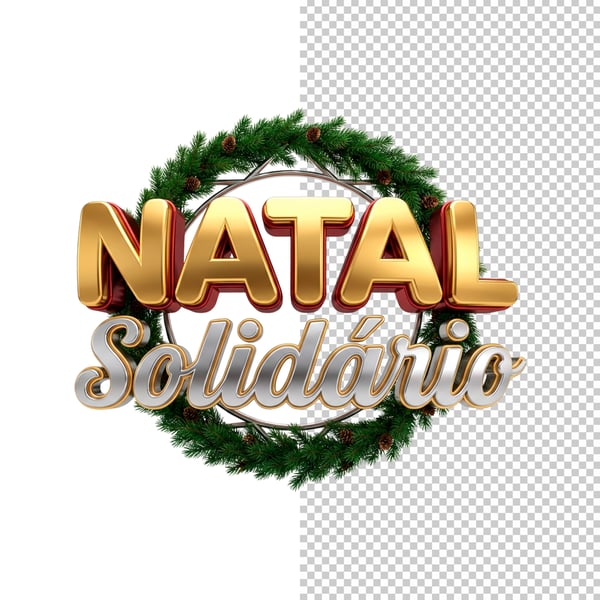 SELO 3D NATAL SOLIDÁRIO PNG