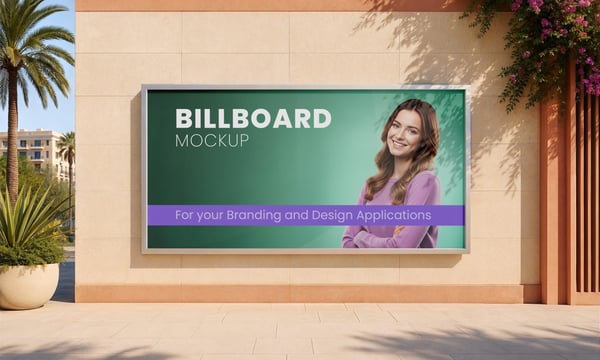 PAINEL PUBLICITÁRIO NA RUA PSD EDITÁVEL MOCKUP