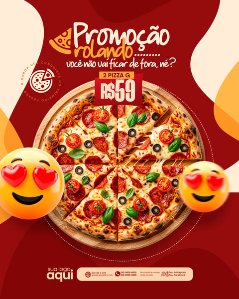 Social Media Pizzaria Delivery PSD Editável