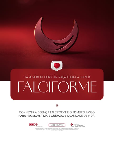 DIA MUNDIAL DE CONSCIENTIZAÇÃO SOBRE A DOENÇA FALCIFORME SOCIAL MEDIA PSD EDITÁVEL 2