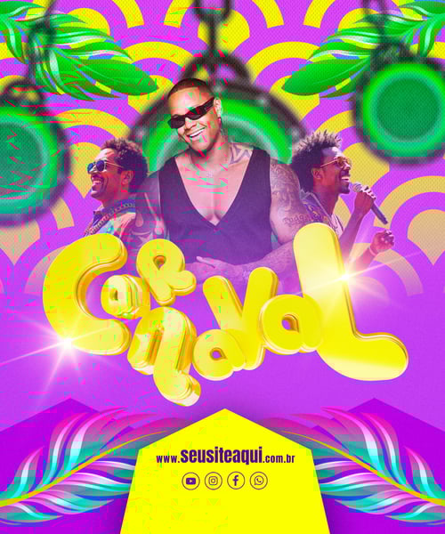 FLYER EVENTO CARNAVAL BRASIL REDES SOCIAIS EDITÁVEL