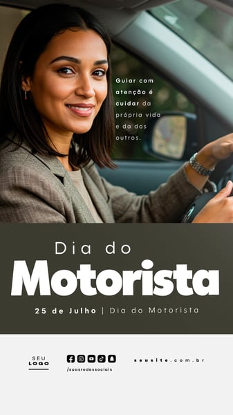 DIA DO MOTORISTA 25 DE JULHO SOCIAL MEDIA PSD EDITÁVEL STORY 10