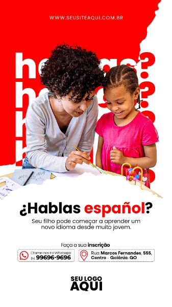 STORY - AULAS DE ESPANHOL | IDIOMAS | ESCOLA | SOCIAL MEDIA | PSD EDITÁVEL