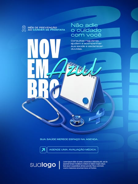 NOVEMBRO AZUL MÊS DE COMBATE AO CÂNCER DE PRÓSTATA SOCIAL MEDIA PSD EDITÁVEL 15