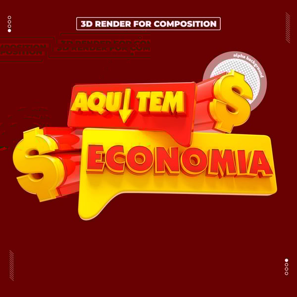 SELO 3D AQUI TEM ECONOMIA PARA COMPOSIÇÃO