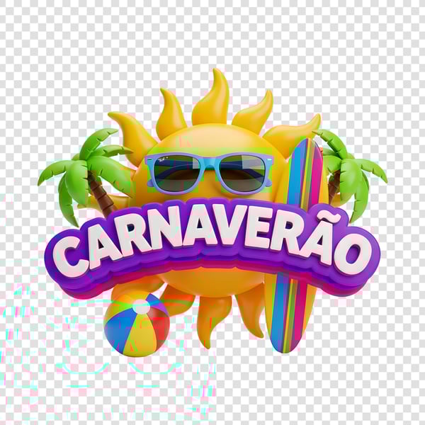 Selo 3D Carnaval com Sol 3D e rayban Carnaverão 20