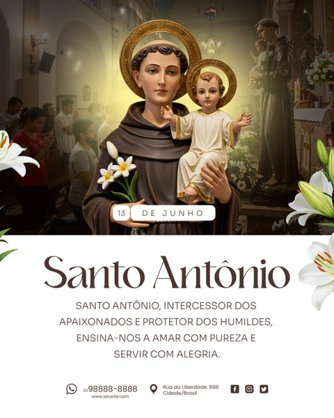 13 DE JUNHO DIA DE SANTO ANTÔNIO