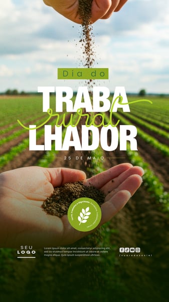 DIA DO TRABALHADOR RURAL 25 DE MAIO SOCIAL MEDIA EDITÁVEL STORY