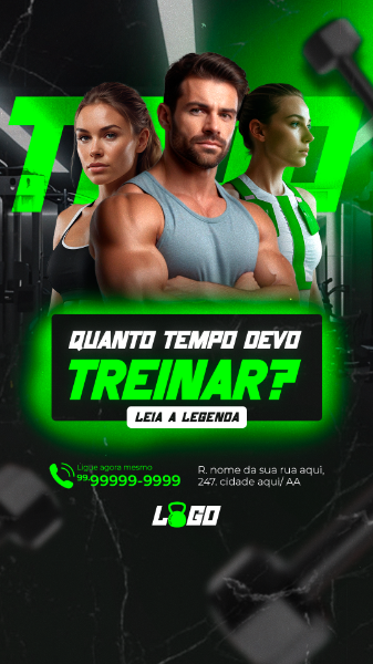 STORY ACADEMIA QUANTO TEMPO DEVO TREINAR? PERGUNTAS SOCIAL MEDIA PSD