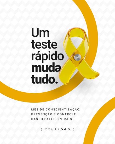 BANNER PARA REDES SOCIAIS DE TESTE RÁPIDO COM LAÇO AMARELO PSD EDITÁVEL